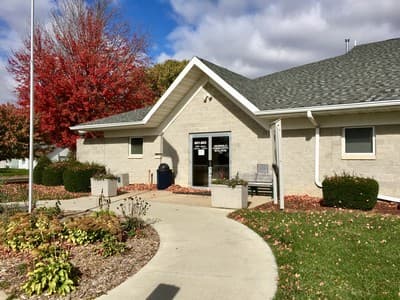 The front entrance of the Griswold Community Building